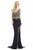 Johnathan Kayne - 7088 Two-Piece Opulent Crop Top Slit Gown in Blue