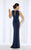 Cameron Blake by Mon Cheri - Long Evening Gown with Beaded Neckline 116659 in Blue