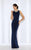 Cameron Blake By Mon Cheri - 116659 Beaded Neckline Sheath Gown in Blue
