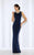 Cameron Blake by Mon Cheri - Long Evening Gown with Beaded Neckline 116659 in Blue