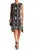 London Times - T2790MSG Animal Print Sharkbite Hem Dress in Black and Green