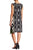 London Times - T2790MSG Animal Print Sharkbite Hem Dress in Black and Green