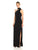Laundry - 97M15406 Asymmetrical Bodycon Side Slit Gown In Black