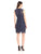 Anne Klein - 10638862 Floral Ruched Chiffon Cocktail Dress in Blue and Gray