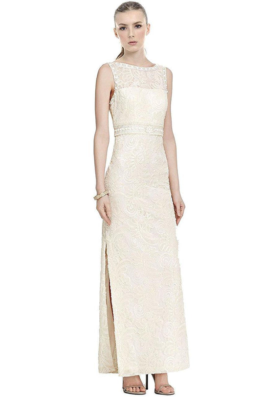 Sue Wong - Bateau Neck Sheath Dress W5162 in White
