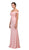 Eureka Fashion - 7100 Off Shoulder Lace Appliqued Jersey Mermaid Gown