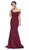 Eureka Fashion - 7100 Off Shoulder Lace Appliqued Jersey Mermaid Gown