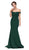 Eureka Fashion - 7100 Off Shoulder Lace Appliqued Jersey Mermaid Gown