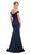 Eureka Fashion - 7100 Off Shoulder Lace Appliqued Jersey Mermaid Gown