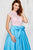 Angela & Alison - 71002 High Neck High Low Evening Gown In Pink and Blue