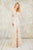 Angela & Alison - 71005 V-Neck Lace and Illusion Evening Gown In White