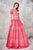 Angela & Alison - 71008 Laced Two-Piece A-line Evening Gown In Pink