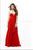 7101 Ornate Ruched Empire Gown