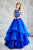 Angela & Alison - 71029 Sleeveless Tiered A-line Evening Gown In Blue