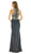 Poly USA - 7102 Adorned Illusion Jewel High Slit Gown in Black