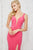 Angela & Alison - 71034 Plunging Neck Fitted Evening Gown In Pink
