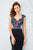 Angela & Alison - 71045 Beaded Deep V-neck Sheath Gown In Black