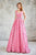 Angela & Alison - 71046 Bedazzled V-neck Ballgown In Pink
