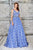 Angela & Alison - 71046 Bedazzled V-neck Ballgown In Blue