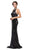 Eureka Fashion - 7105 Sequined Halter Trumpet Dress in Black