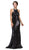 Eureka Fashion - 7105 Sequined Halter Trumpet Dress in Black