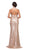 Eureka Fashion - 7105 Sequined Halter Trumpet Dress in Pink