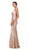 Eureka Fashion - 7105 Sequined Halter Trumpet Dress in Pink