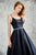 Angela & Alison - 71063 Scoop Neck A-line Evening Gown In Black