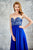Angela & Alison - 71065 Strapless Beaded Empire Gown In Blue
