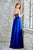 Angela & Alison - 71065 Strapless Beaded Empire Gown In Blue