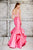 Angela & Alison - 71066A Ruffled V-neck Trumpet Dress  In Pink