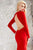 Angela & Alison - 71075 Deep V-neck Trumpet Dress In Red