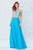 Angela & Alison - 71085 Embellished Halter Neck Chiffon Gown In Blue