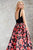Angela & Alison - 71096 Embellished Halter Floral A-line Dress In Black and Floral
