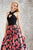 Angela & Alison - 71096 Embellished Halter Floral A-line Dress In Black and Floral