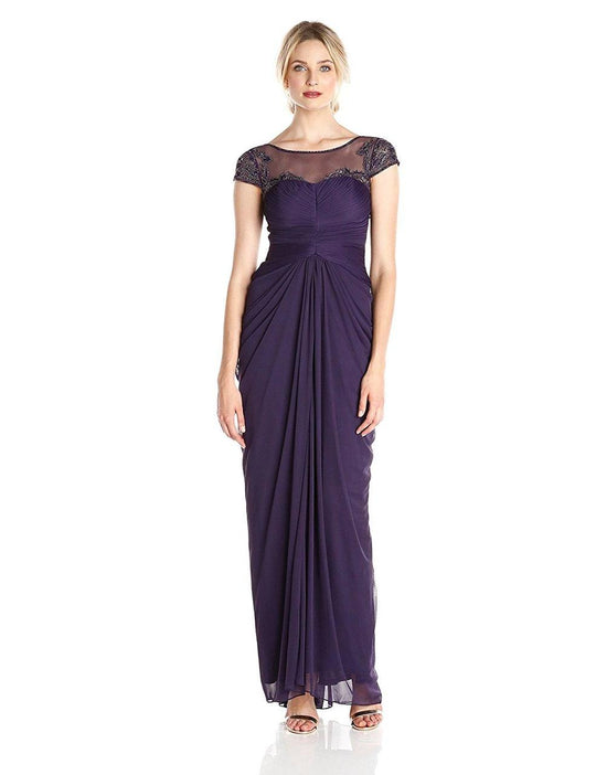Adrianna Papell - Draped Applique Gown 81909910 in Purple