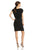 Adrianna Papell - 13216810 Pleated Bateau Neck Sheath Dress in Black
