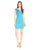 Adrianna Papell - 12253610 Piping V-neck Sheath Dress in Blue and Green