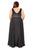 Kurves by Kimi - Bedazzled V-neck A-line Dress 71128 in Black
