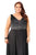Kurves by Kimi - Bedazzled V-neck A-line Dress 71128 in Black