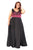 Kurves by Kimi - Bedazzled V-neck A-line Dress 71128 in Black and Pink