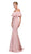 Eureka Fashion - 7113 Ruffle Paneled Off Shoulder Mermaid Gown In Pink