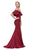 Eureka Fashion - 7113 Ruffle Paneled Off Shoulder Mermaid Gown In Red