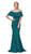 Eureka Fashion - 7113 Ruffle Paneled Off Shoulder Mermaid Gown In Green