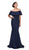 Eureka Fashion - 7113 Ruffle Paneled Off Shoulder Mermaid Gown In Blue