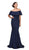 Eureka Fashion - Ruffle Paneled Off Shoulder Mermaid Gown 7113 - 1 pc Blush In Size L Available