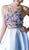 Cinderella Divine - 71150 Floral Embroidered High Low Dress In Blue
