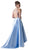 Cinderella Divine - 71150 Floral Embroidered High Low Dress In Blue