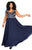 Kurves by Kimi - Bedazzled V-Neck A-line Dress 71159 in Blue