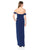 Aidan Mattox - MN1E201813 Off-Shoulder Solid Crepe Column Dress In Blue